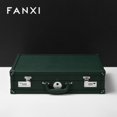 FANXI luxury Dark green leather Microfiber Watch storage suitcase