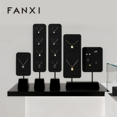 FANXI wholesale Black Microfiber baking paint Jewelry Rack