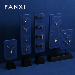 FANXI fashion Blue and Black Baking paint jewelry holder