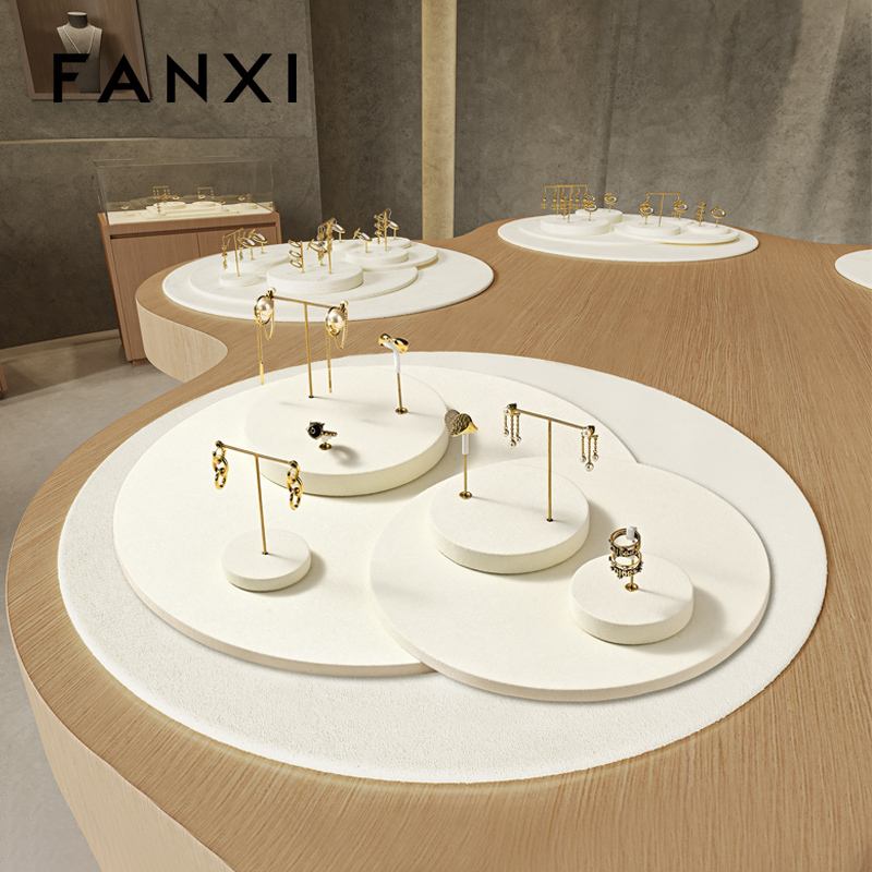 FANXI high end Beige Microfiber Jewelry display set