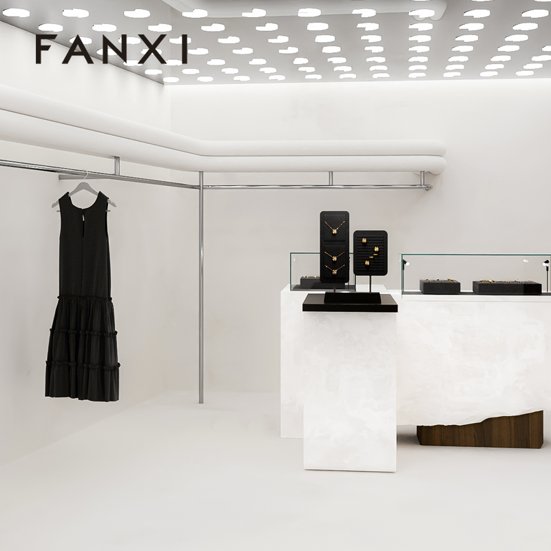 FANXI wholesale Black Microfiber baking paint Jewelry Rack