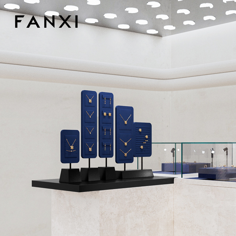 FANXI fashion Blue and Black Baking paint jewelry holder