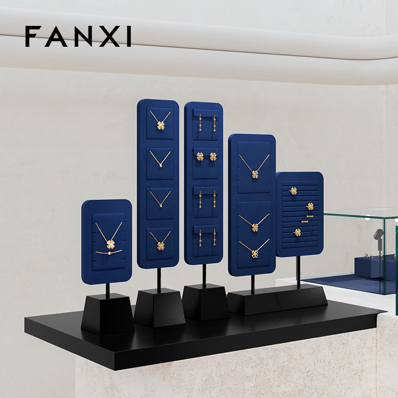 FANXI fashion Blue and Black Baking paint jewelry holder
