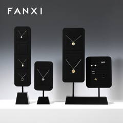 FANXI wholesale Black Microfiber baking paint Jewelry Rack