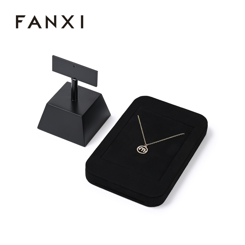 FANXI wholesale Black Microfiber baking paint Jewelry Rack