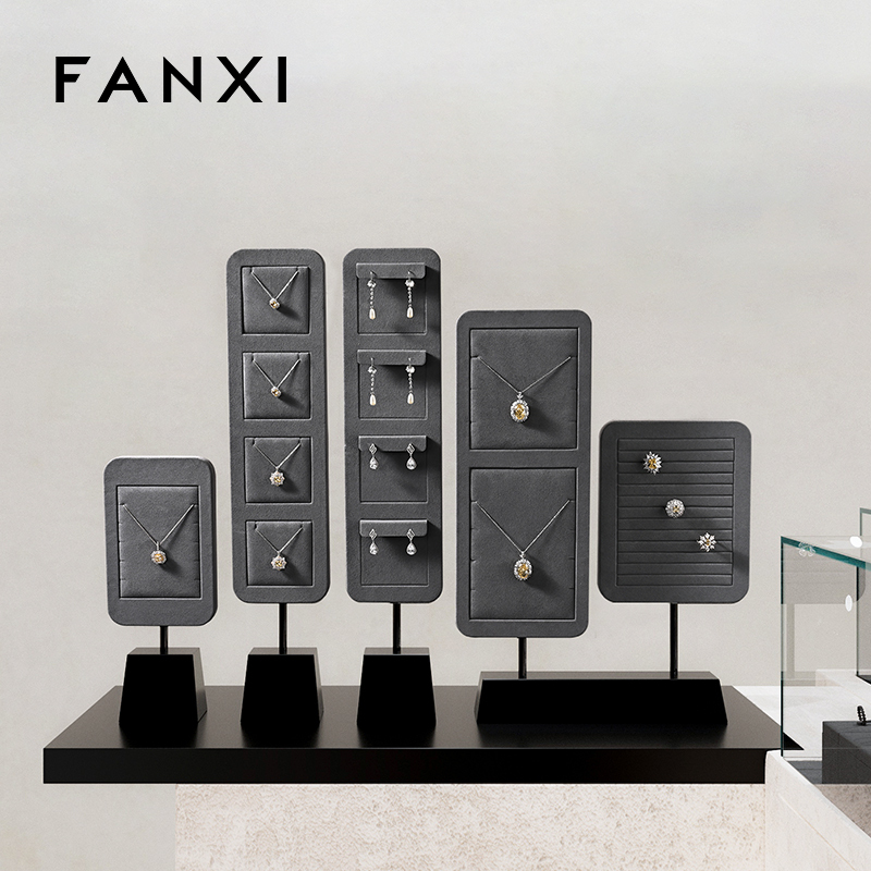 FANXI hot sale Dark grey Baking paint Jewelry display stand