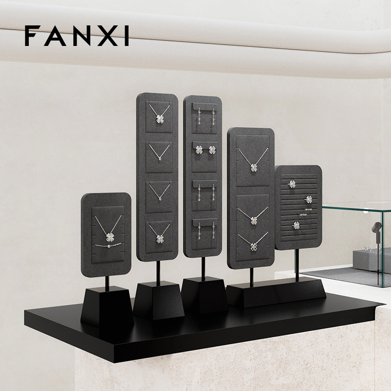 FANXI hot sale Dark grey Baking paint Jewelry display stand