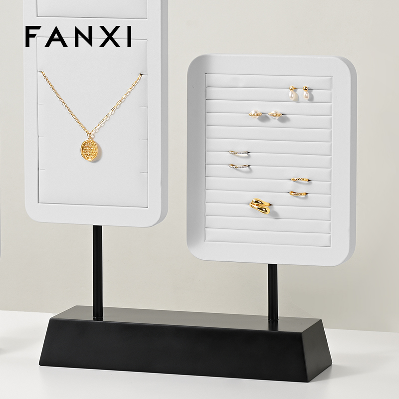 FANXI high quality Black and White leather Jewelry display stand