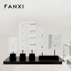 FANXI high quality Black and White leather Jewelry display stand