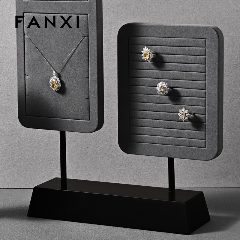 FANXI hot sale Dark grey Baking paint Jewelry display stand