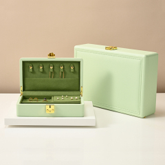 FANXI wholesale Green PU leather Microfiber Jewelry box