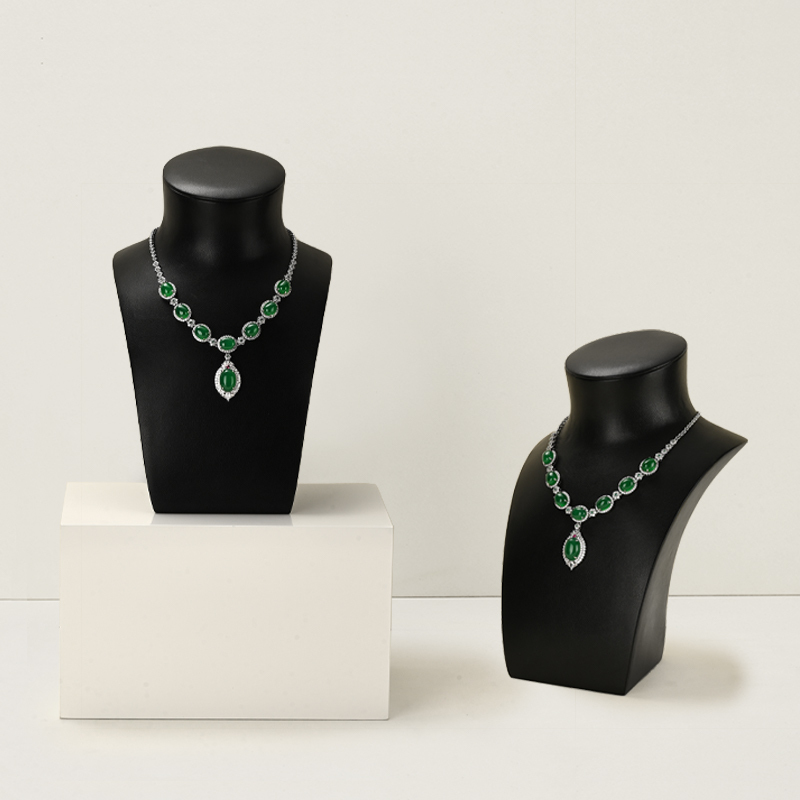 FANXI luxury leather and microfiber necklace display bust display stands