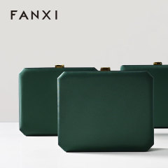 FANXI factory blackish green leather Jewelry storage box