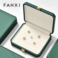 FANXI factory blackish green leather Jewelry storage box