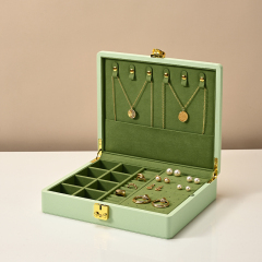 FANXI wholesale Green PU leather Microfiber Jewelry box