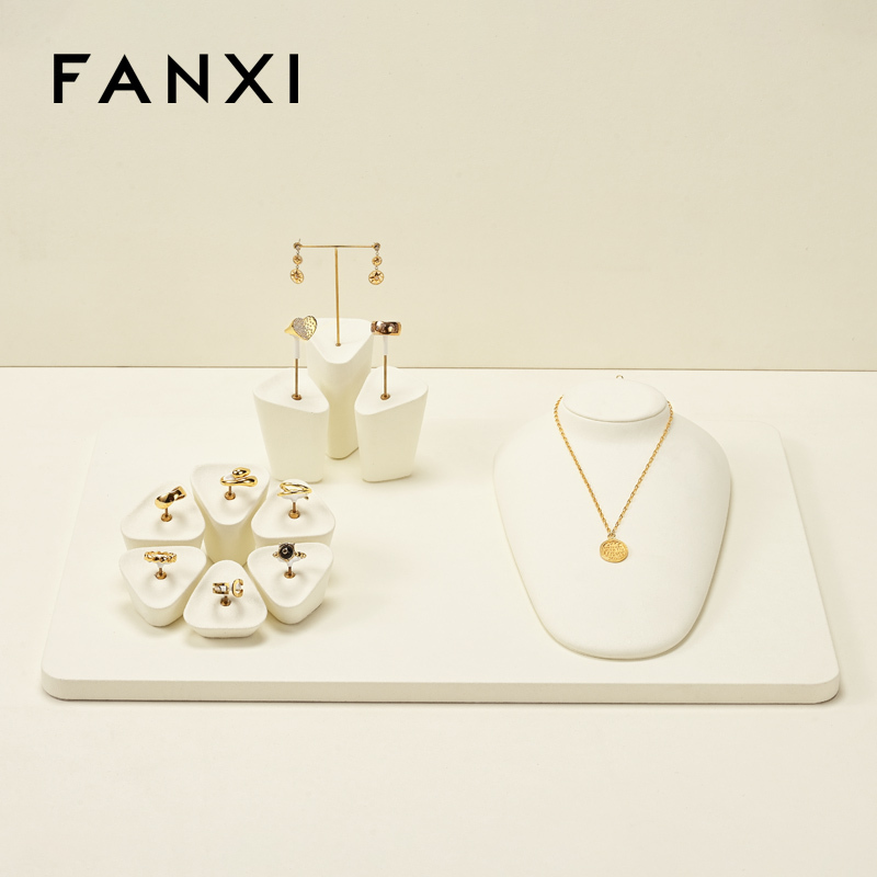 FANXI custom white Microfiber mannequin jewelry display