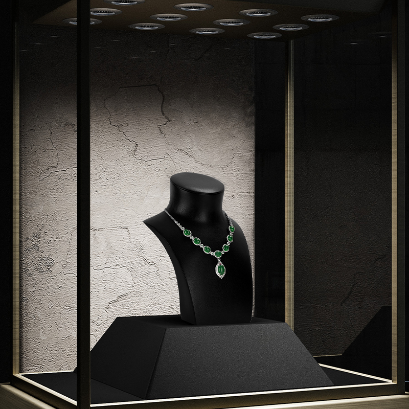 FANXI luxury leather and microfiber necklace display bust display stands