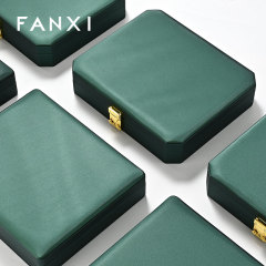 FANXI factory blackish green leather Jewelry storage box