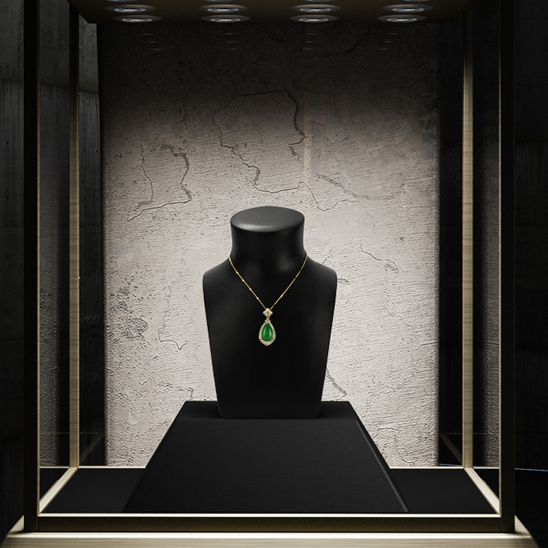 FANXI luxury leather and microfiber necklace display bust display stands