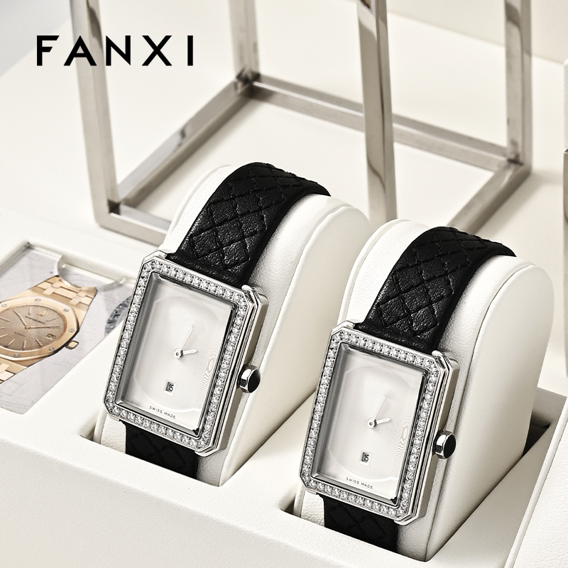 FANXI hot sale Mirror silver leather Metal watch packaging