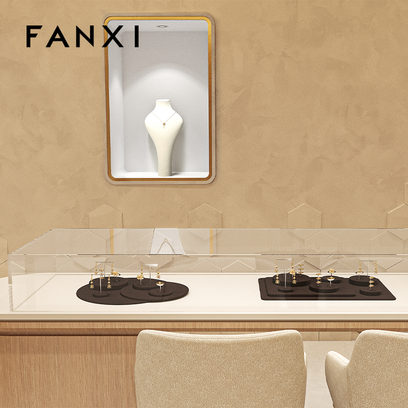 FANXI factory Coffee Microfiber Jewelry display set series