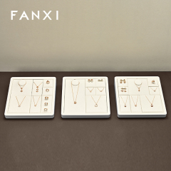 FANXI fashion Beige Microfiber MDF Baking paint jewelry display