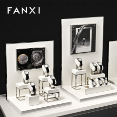 FANXI hot sale Mirror silver leather Metal watch packaging