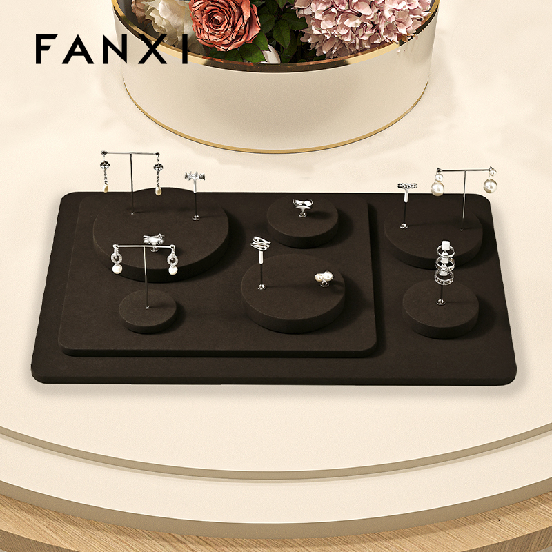 FANXI factory Coffee Microfiber Jewelry display set series