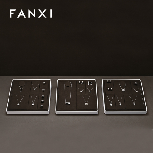 FANXI luxury coffee MDF Baking paint jewelry display