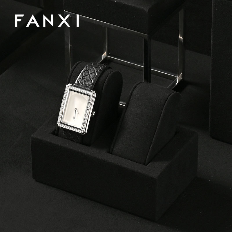 FANXI new arrival Black and Mirror Silver Watch combination set