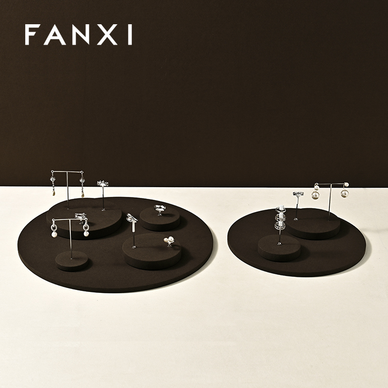FANXI factory Coffee Microfiber Jewelry display set series