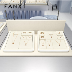 FANXI fashion Beige Microfiber MDF Baking paint jewelry display