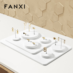 FANXI wholesale White leather luxury jewellery display