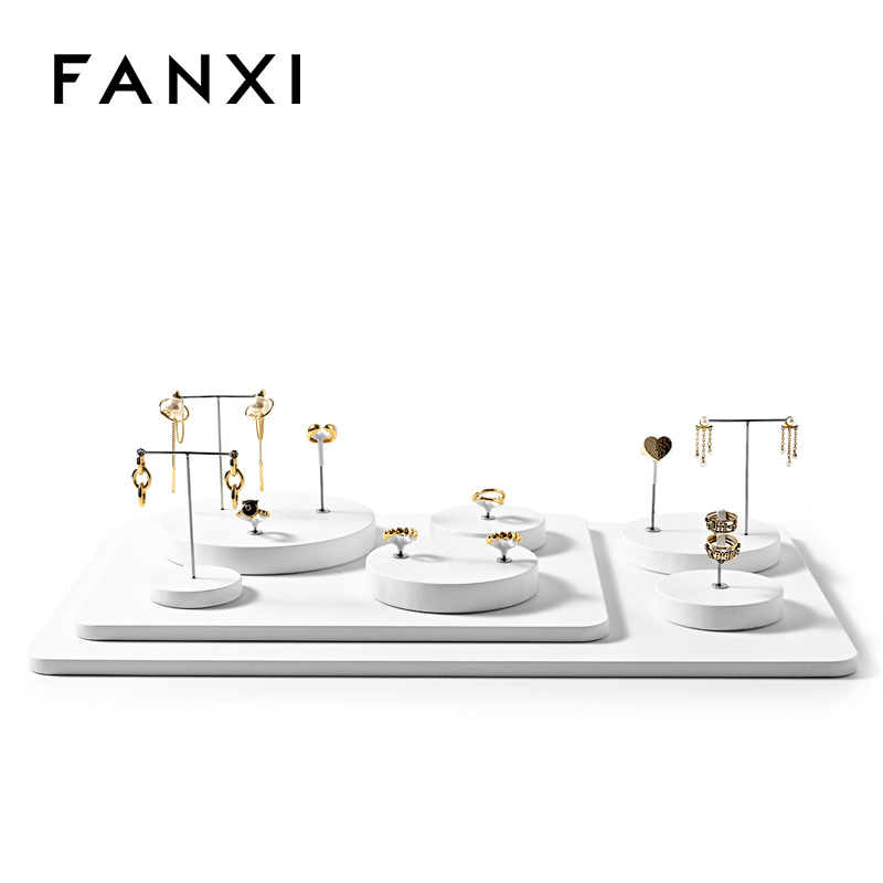 FANXI wholesale White leather luxury jewellery display