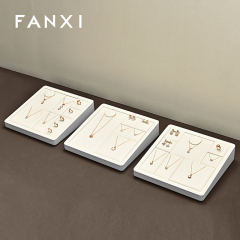 FANXI fashion Beige Microfiber MDF Baking paint jewelry display