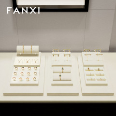 FANXI new arrival Beige Microfiber jewellery ring display