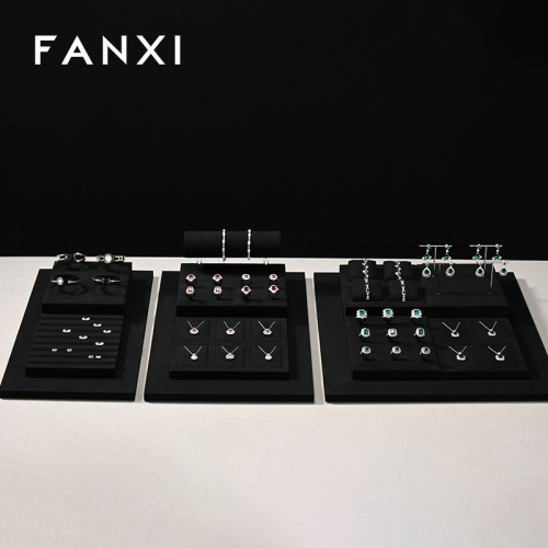 FANXI high end Microfiber Black Jewelry display set series