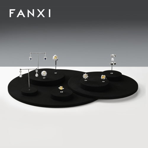 FANXI new arrival Black Microfiber jewelry display rack