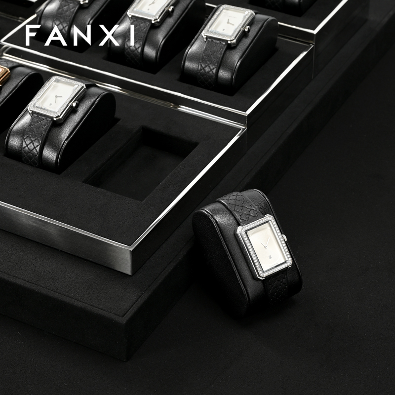 FANXI microfiber Black Metal high end Watch Display