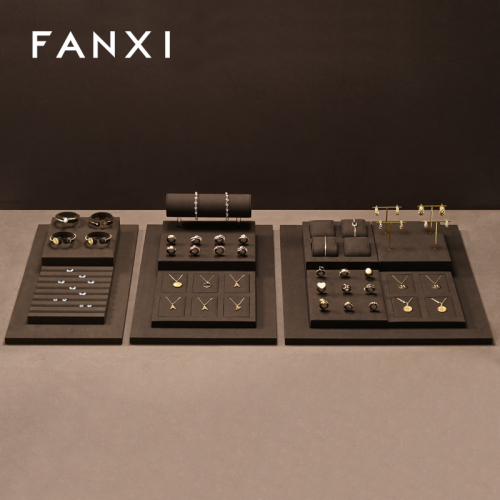 FANXI factory Coffee color Microfiber luxury jewellery display