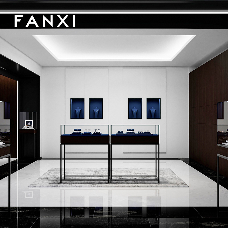 FANXI factory Blue Microfiber luxury jewellery display