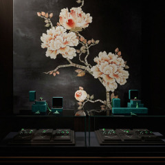 FANXI hot sale green brocade cloth and silk jewel case