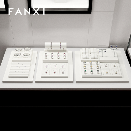 FANXI factory White Leather luxury jewellery display