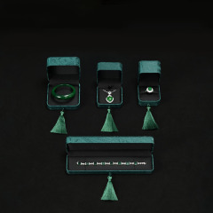 FANXI hot sale green brocade cloth and silk jewel case