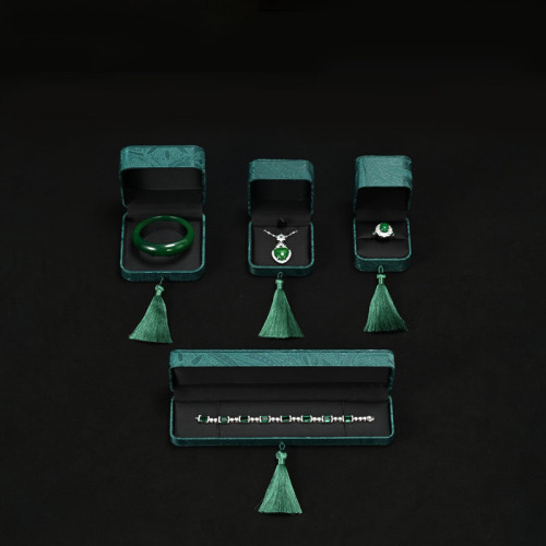 FANXI hot sale green brocade cloth and silk jewel case