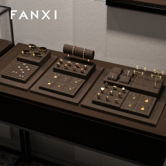 FANXI factory Coffee color Microfiber luxury jewellery display