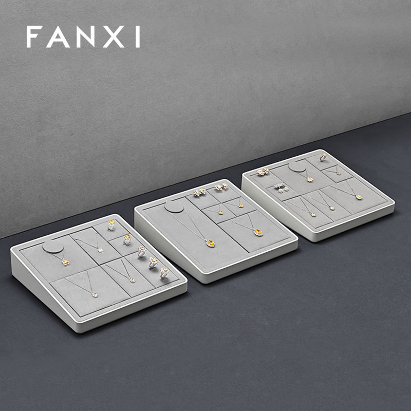FANXI high quality grey MDF baking paint jewelry display