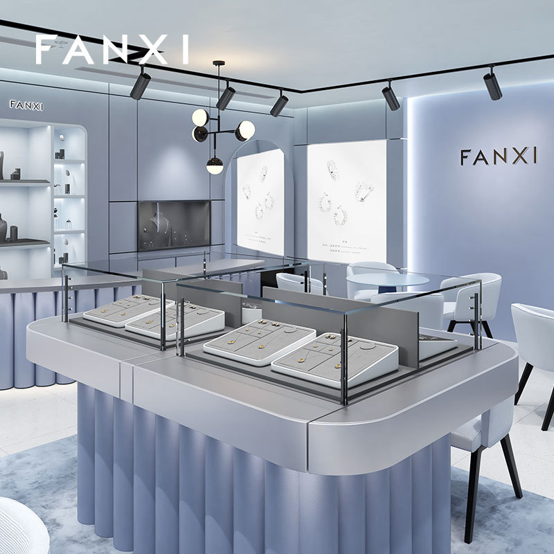 FANXI high quality grey MDF baking paint jewelry display