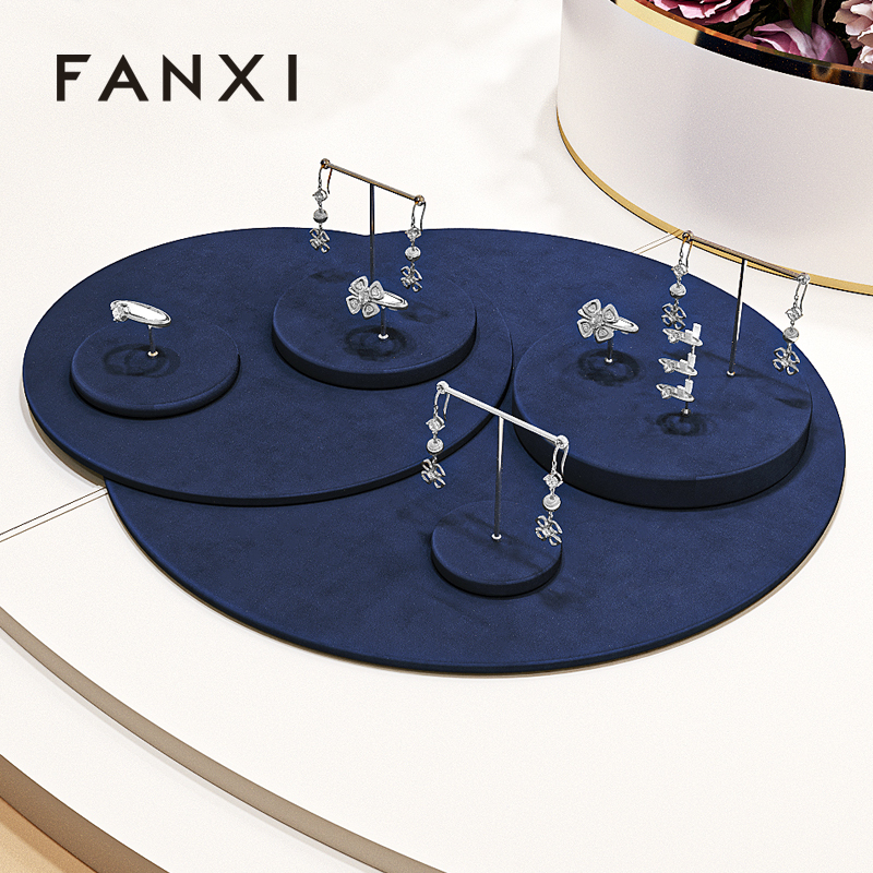 FANXI high quality Blue Microfiber display for jewelry