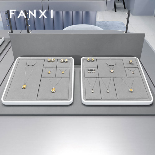FANXI high quality grey MDF baking paint jewelry display